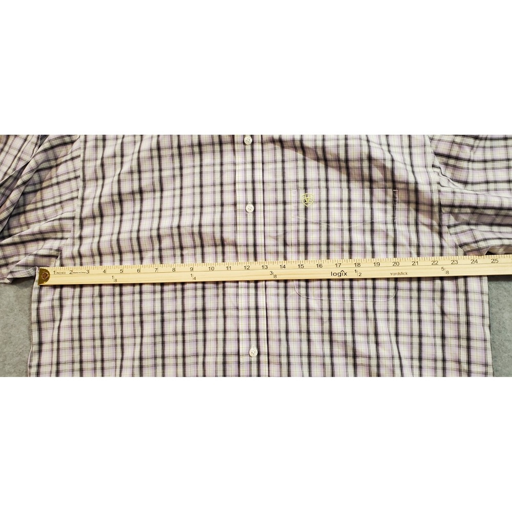Ariat Men's Long Sleeve Button Down Shirt Size XL, Blue, Wrinkle-Free, Plaid - Picture 4 of 10
